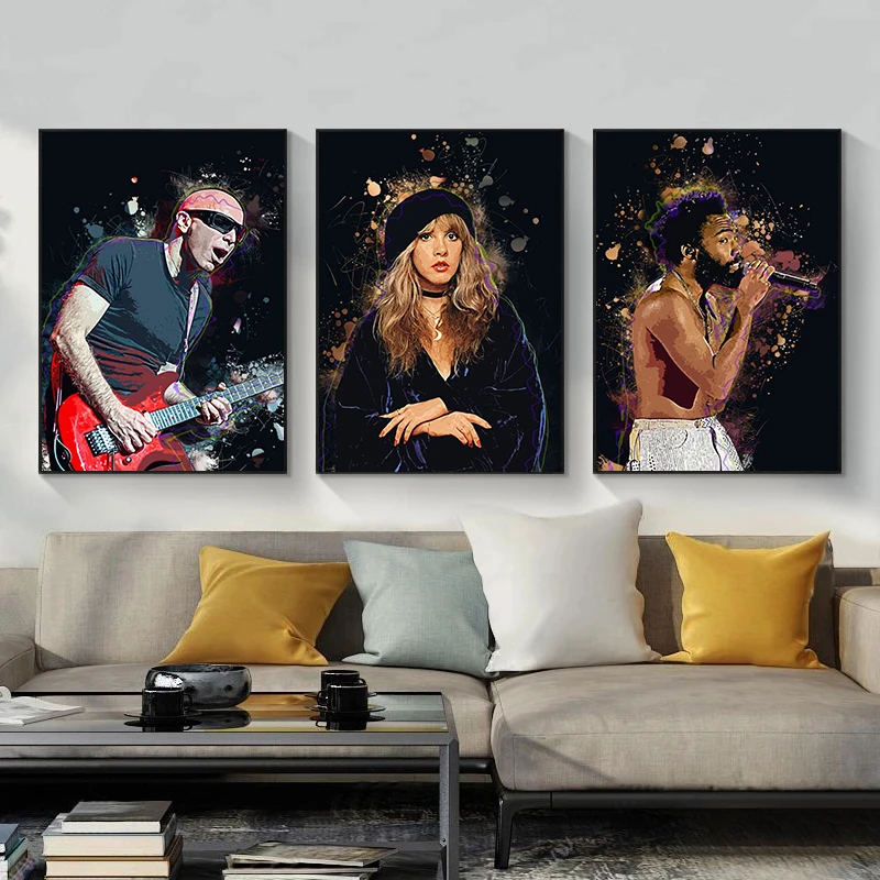 Famous Musician Poster Dave G-rohl M-ark Knopfler Canvas Painting Modern Wall Art Picture Club Home Decor Gift for Music Fans