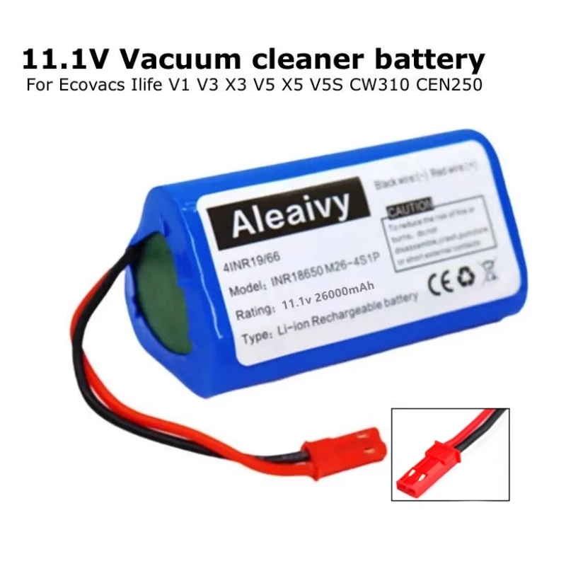 11.1V 3500mAh Battery for ILIFE V1 V3 V5 X5 V5s, Ecovacs CW310 CEN250, 10.8V Li-ion Replacement for Robot Vacuum Cleaner