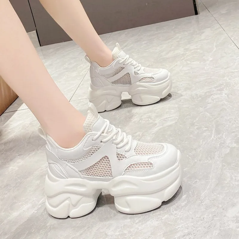 Women Platform Casual Sneakers Mesh Breathable jogging Shoes Chunky Summer Tenis Shoes 2024 new Luxury Vulcanize Shoes