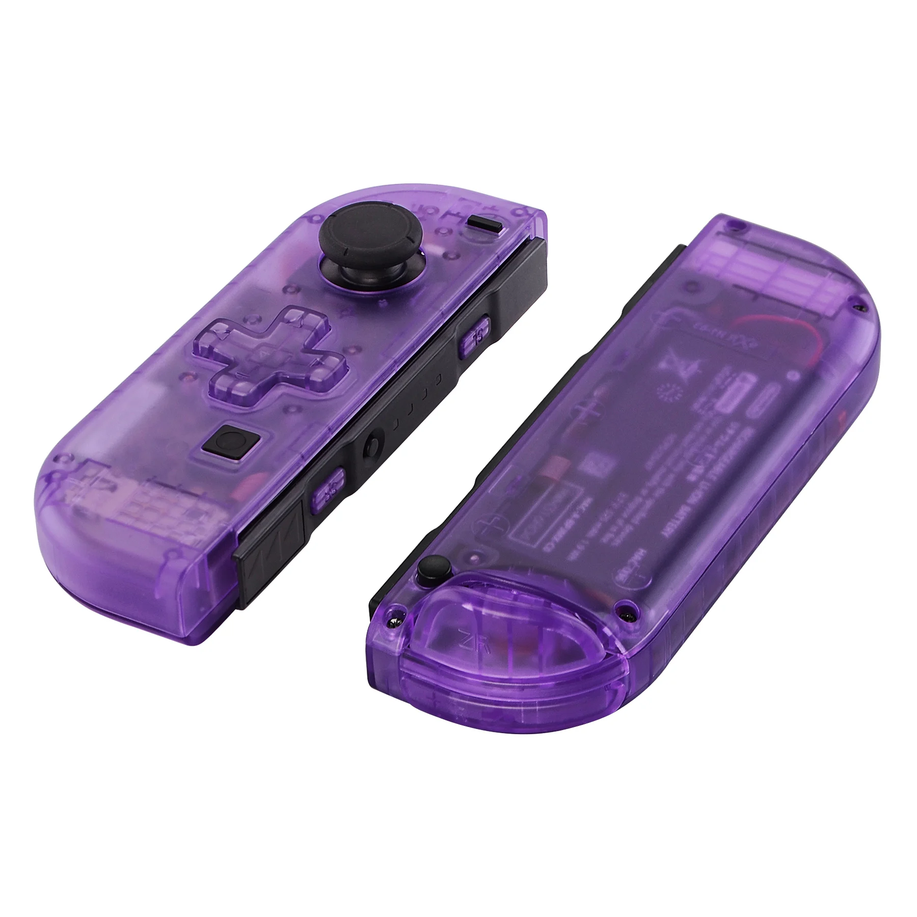 EXtremeRate Clear Atomic Purple Contrmatérielle Housing, Version D-Pad, Full Set Buttons, Fit for Nintend Switch, PomerCon, OLED PomerCon