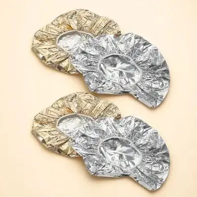 

4Pcs Aluminum Foil Hair Processing Caps Deep Conditioning Heat Cap for Hair Dye Coloring Perms Spa Salon Treatment Accessories