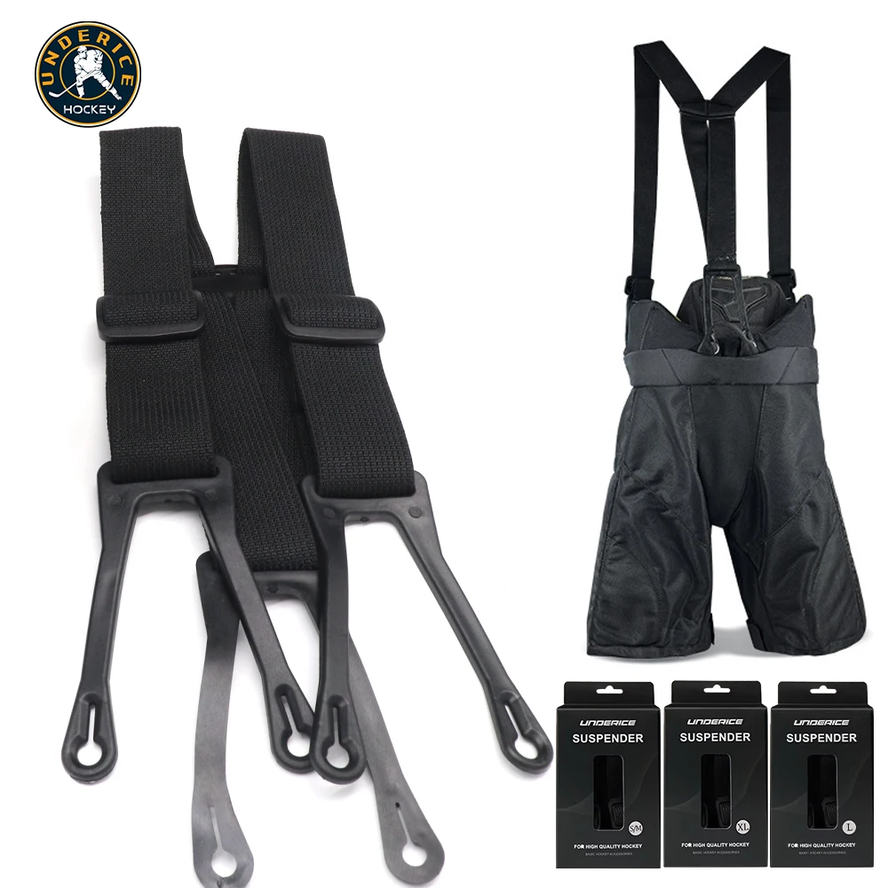 Adjustable Hockey Protective Belt Strap Heavy Duty Elastic Belt Suspenders Y-Back Straps Anti Skid Ice Hockey Pant Protect Gear
