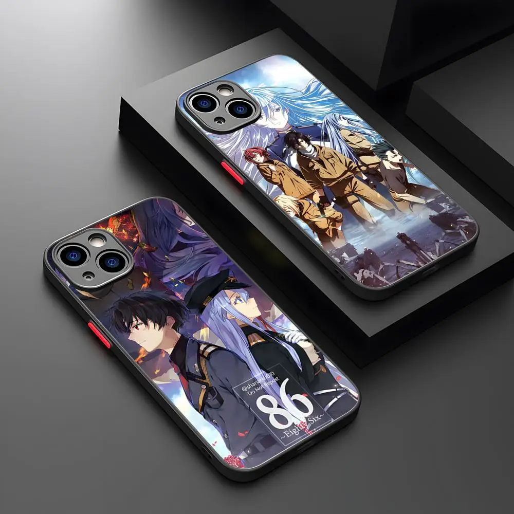 Anime 86 Eighty Six Phone Case Matte Transparent For 16 15 IPhone 12 11 13 Pro Max X XR 8 Plus Back Cover