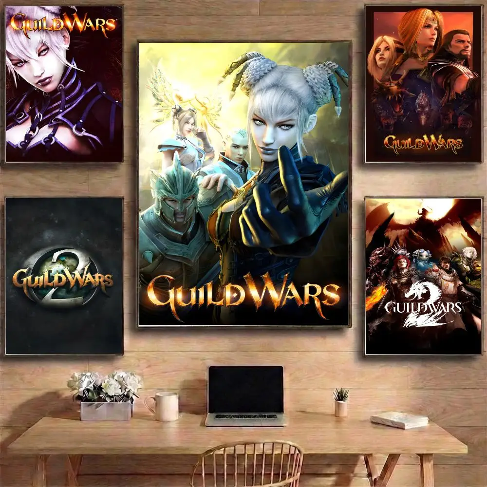 Guild Wars Poster HD Waterproof Self-Adhesive Wall Art with Multi-Scene Compatibility
