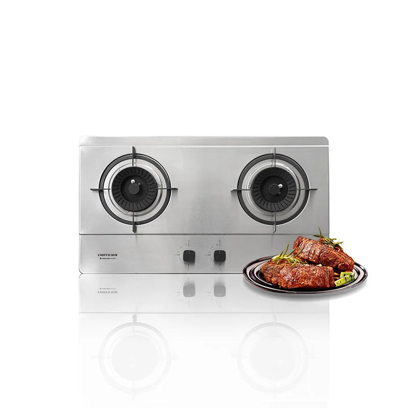 Custom 2-Burner Stainless Steel Gas Stove Private Brand Built-In Cooker Energy Saving for Household Hotel Use Supports Natural