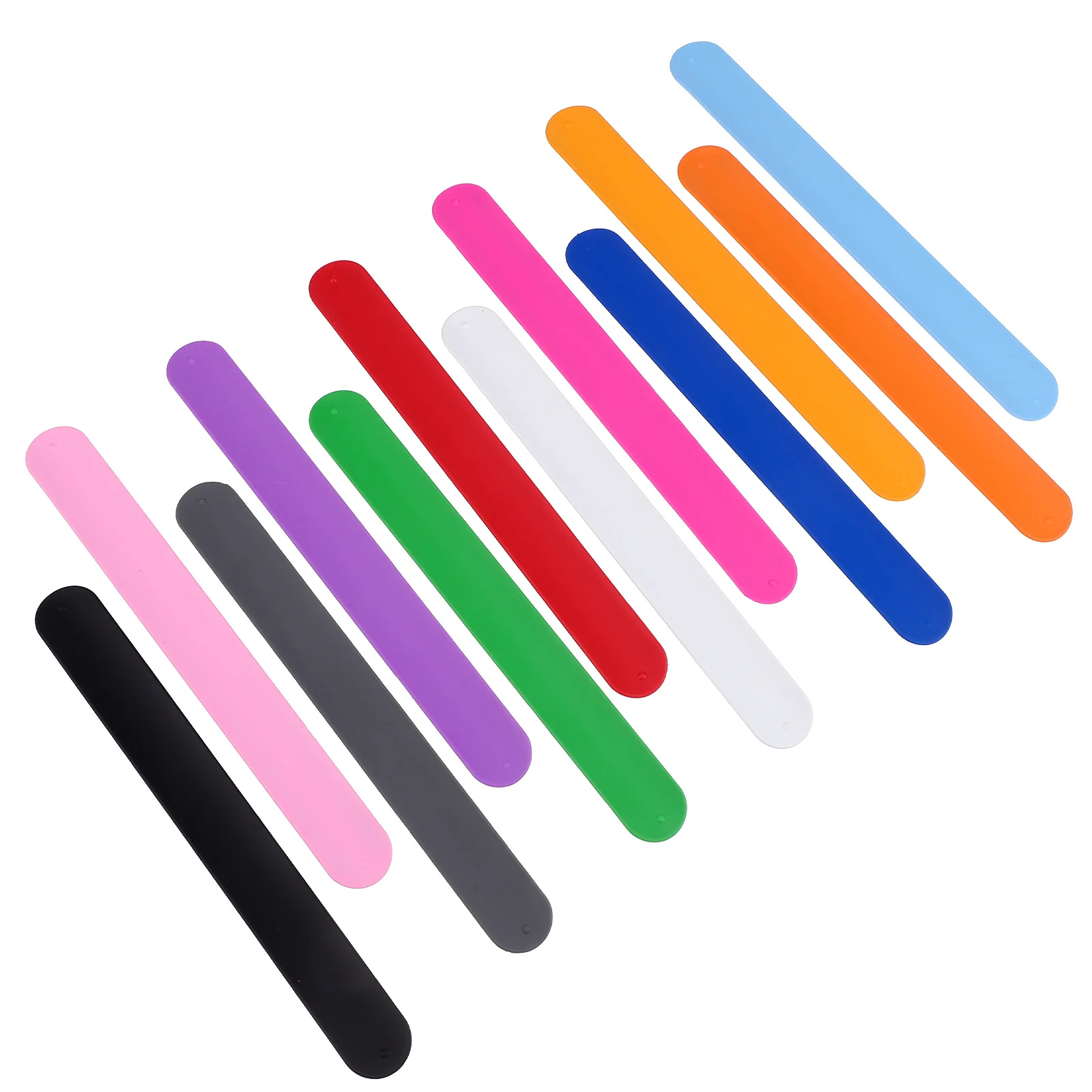 12pçs pulseiras de tapa de silicone, pulseiras flexíveis de pressão, cores sortidas, lembranças de festa, embrulho de faixas de papel, faixas de tapa