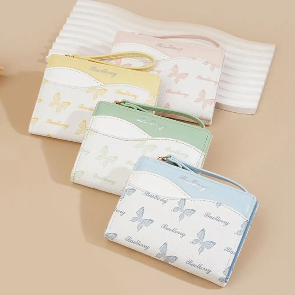 

PU Leather Women's Wallet Multi-Cards Slot 2 Folds Mini Coin Pocket Anti-theft Korea Style Zipper Coin Purse Student Gift