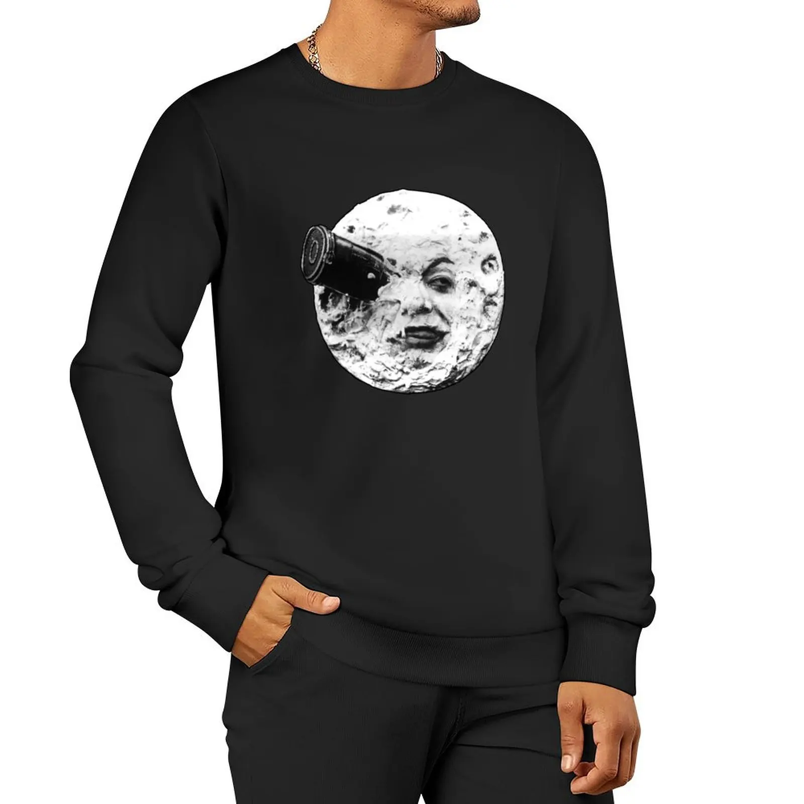 A Trip to the Moon (Le Voyage Dans La Lune) - face only Sweatshirt aesthetic clothing fashion men tracksuits anime sweatshirt