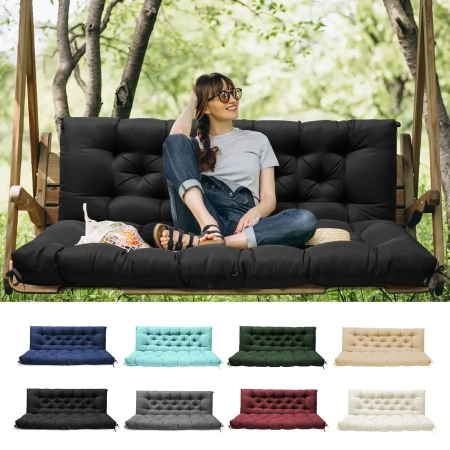 

Подушки для качелей со спинкой, водонепроницаемые сменные подушки для уличной мебели, для 2-3-местной уличной скамейки-качелей C