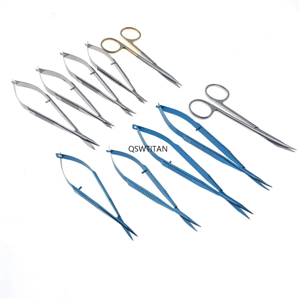 Tijeras oftálmicas para tenotomía Westcott, microtijeras de acero inoxidable/titanio, instrumento de tijeras oftálmicas
