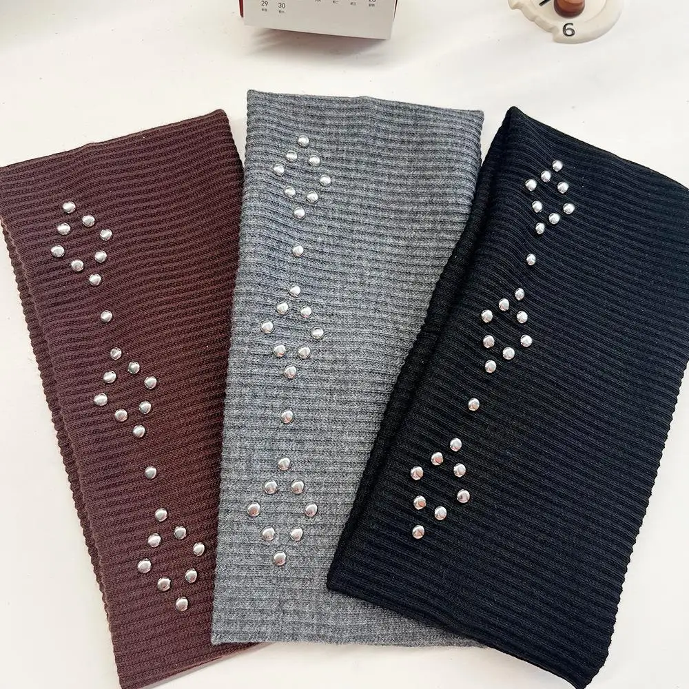 

Wide Stretchy Hairband Rivet Knit Headbands Striped Band High Elastic Headwraps Soft Hair Accessories Useful Decor Belts