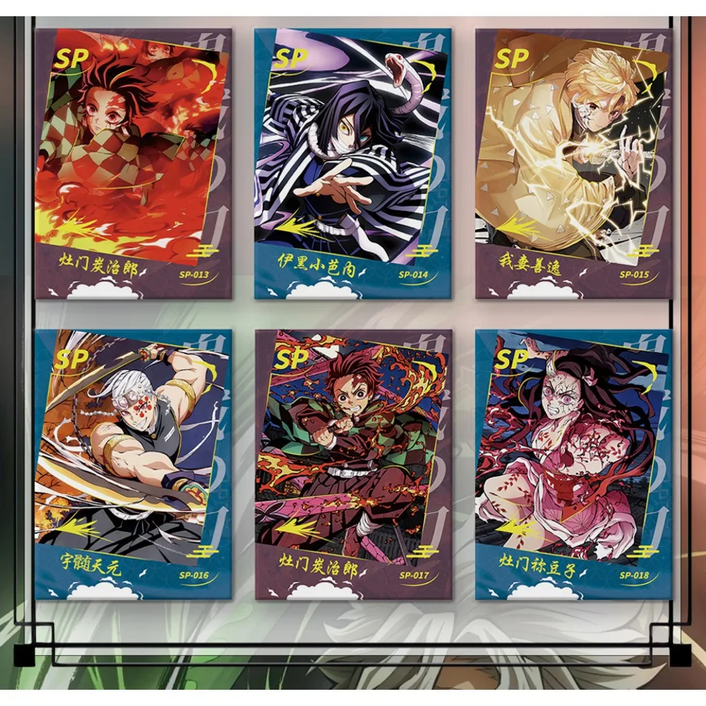 New Demon Slayer Cards Collection Kamado Nezuko Kochou Shinobu Anime Q-version Cute Adorkable Character QR Cards Kids Toys Gifts