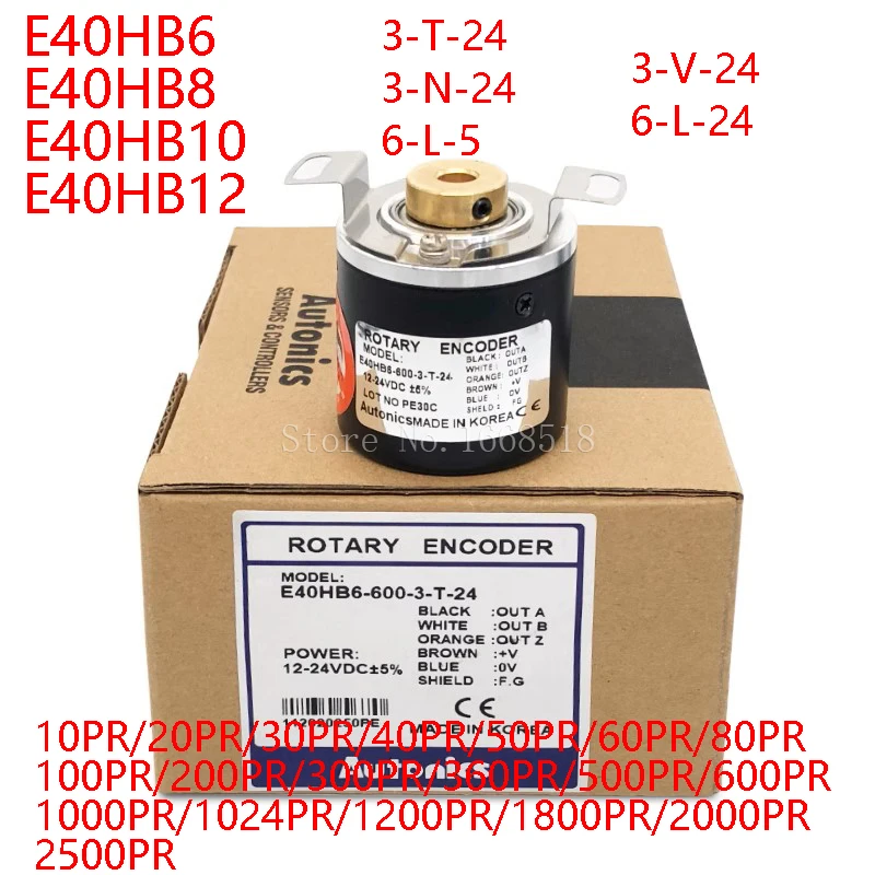 

E40HB6 E40HB8 E40HB10 E40HB12 - 100 200 300 360 400 500 600 1000 1024 2500 -3-T-24 3-N-24 6-L-5 3-V-5 Rotary Encoder