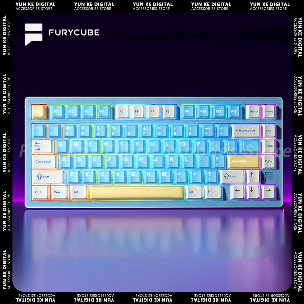 Furycube F75 Pro Mechanical Keyboard Aluminium 3Mode Gaming Keyboard F75 Ultra Hot Swap Customized Pc Gamer Accessories Gifts