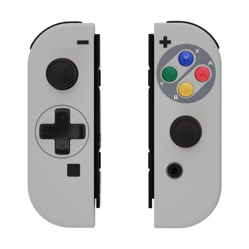 Carcasa eXtremeRate con botones completos para Nintendo Switch JoyCon y OLED JoyCon - SNES Classic EU Style