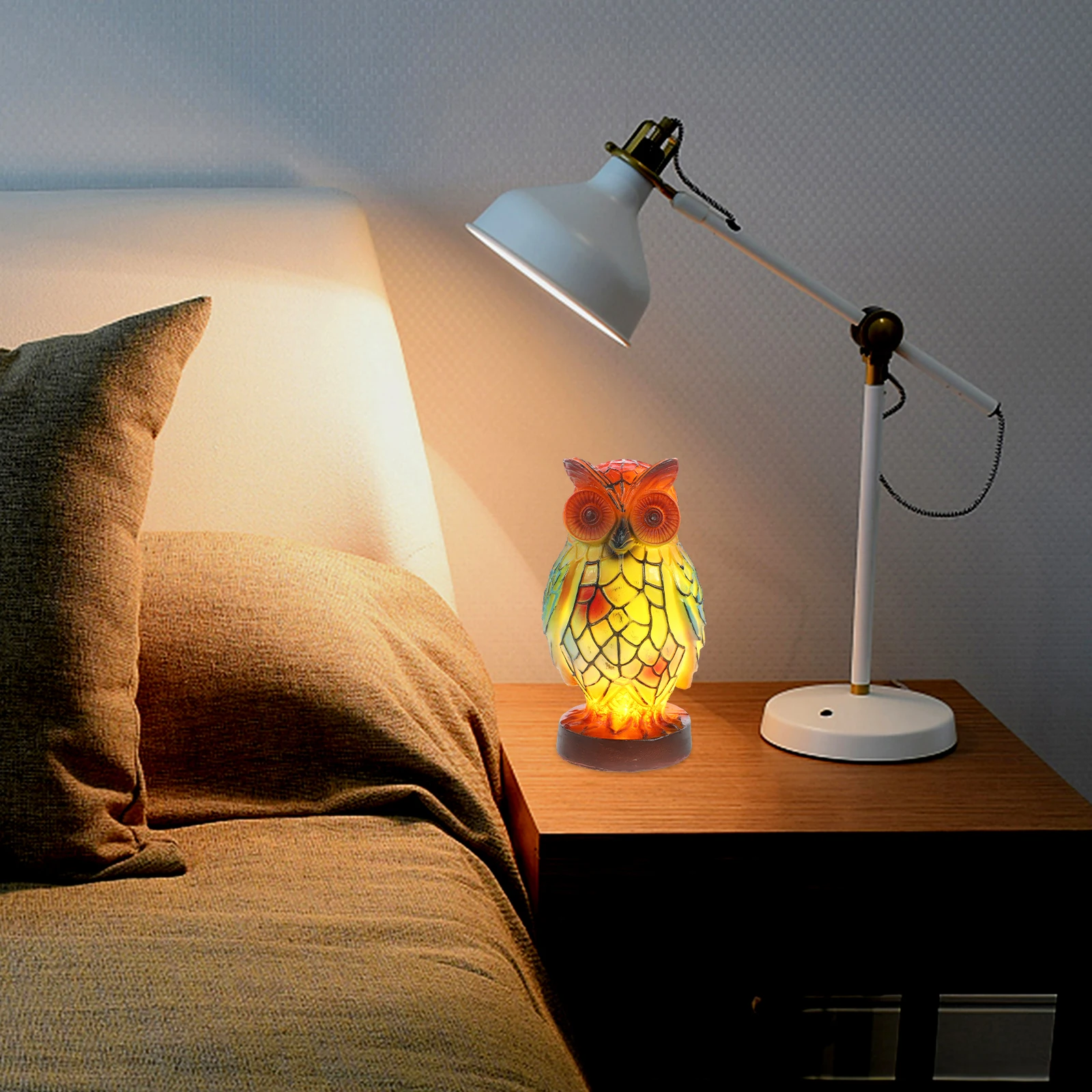 

Owl Table Resin Material LED Resin Lamp Animal Table Lamp Owl Lighting Bedroom Aesthetic Desk Light Modern Design Nightstand
