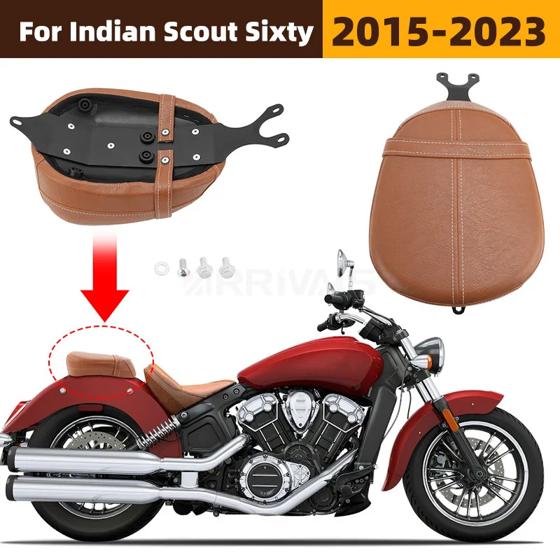 Sedile passeggero posteriore marrone moto sedile cuscino cuscino cuscino per Indian Scout 2015-2023 Sixty 2016-2023