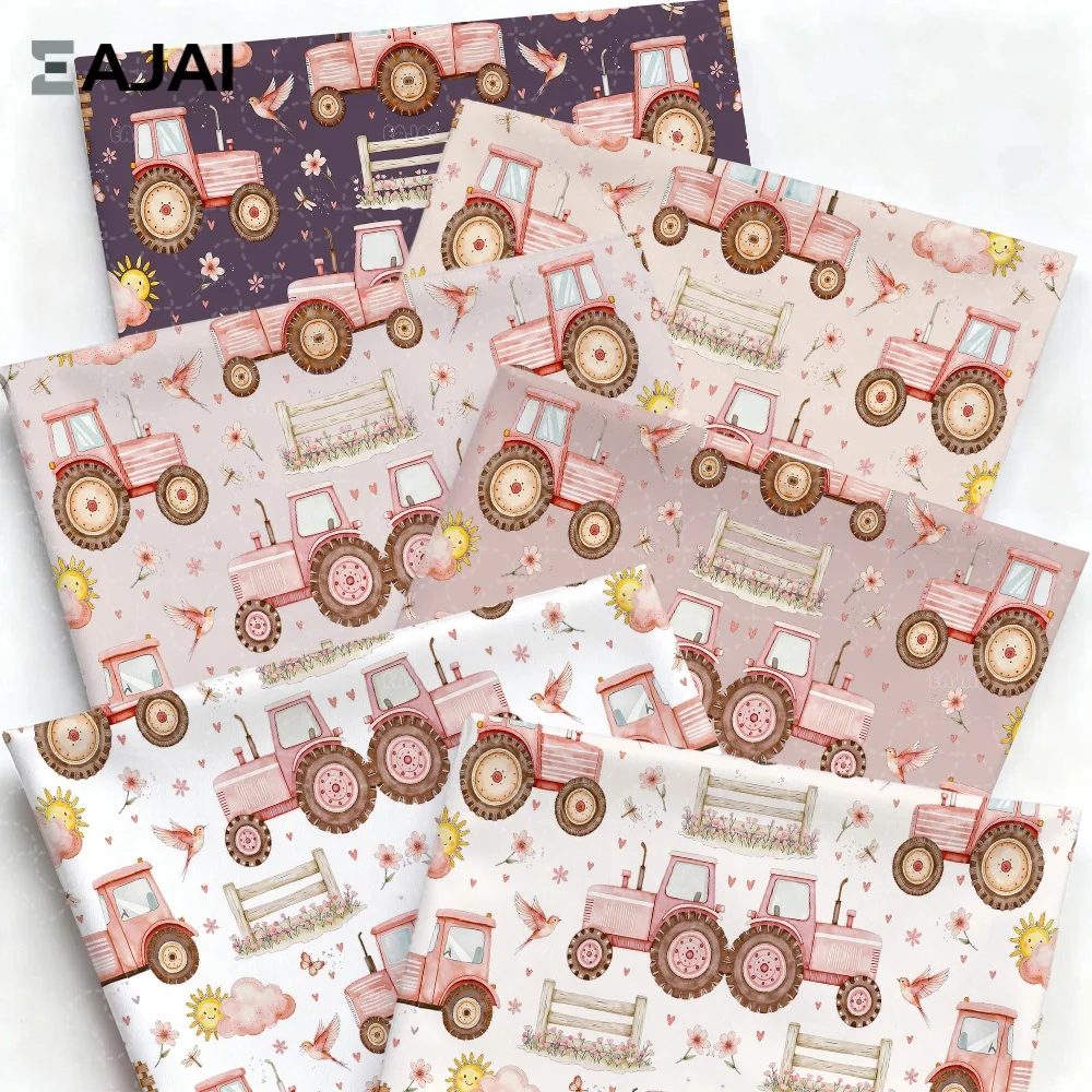 

Eajai Kid Car Pattern Fabric Cotton Material For Diy Sewing Children Vehicle Cloth Craft For Handmade Kids Apparel