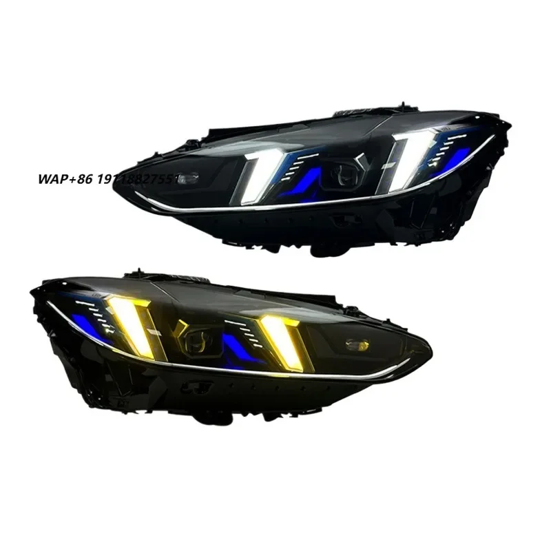 2021-2024 For  4 Series Headlight Assembly G22 G82 Modified M4 Fang Style LED Dual-Color Front Lights