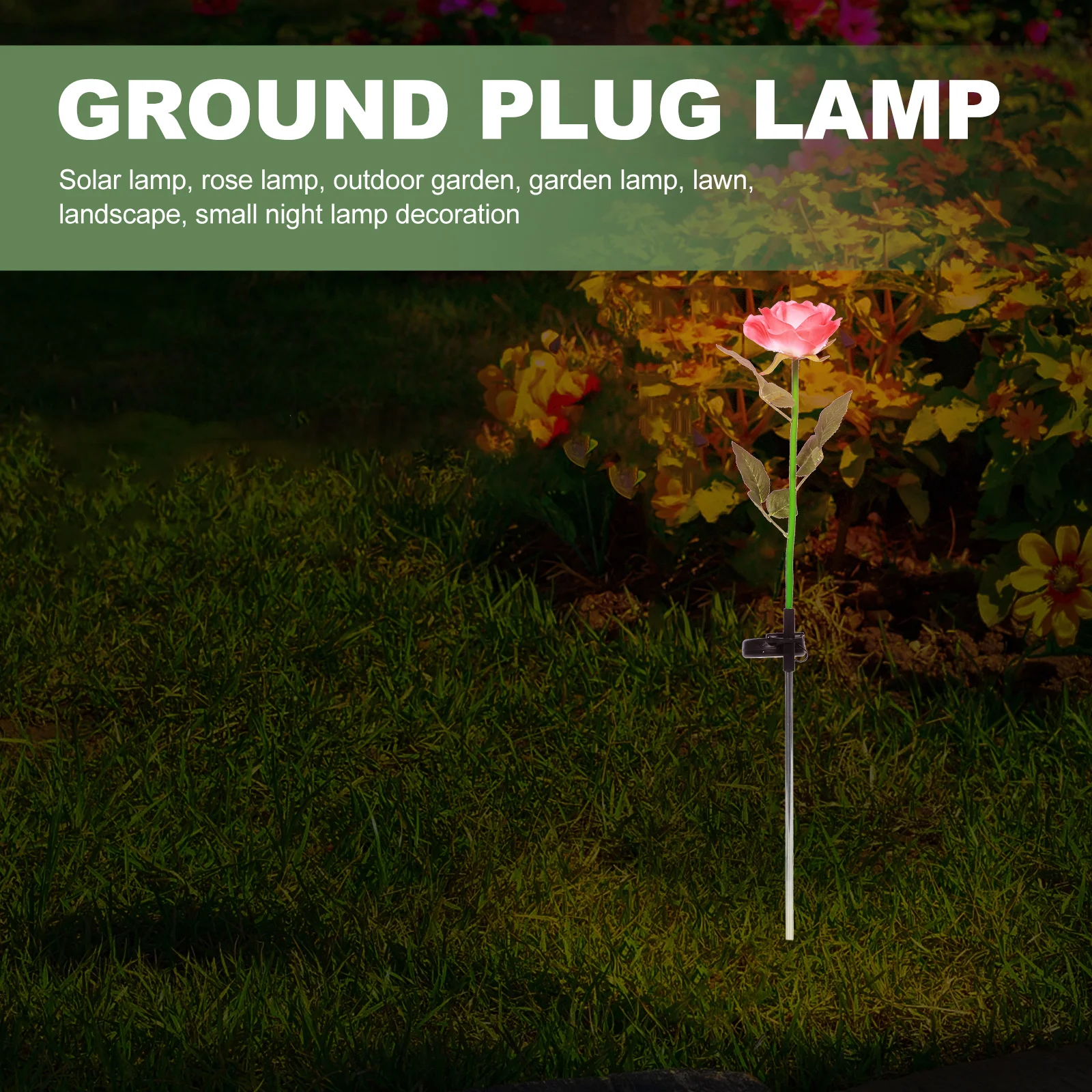 

Rose Flower Outdoor Flower Light PVC Steel Silk High Brightness Garden Decor Outdoor Garden Decoration Landscape Lighting