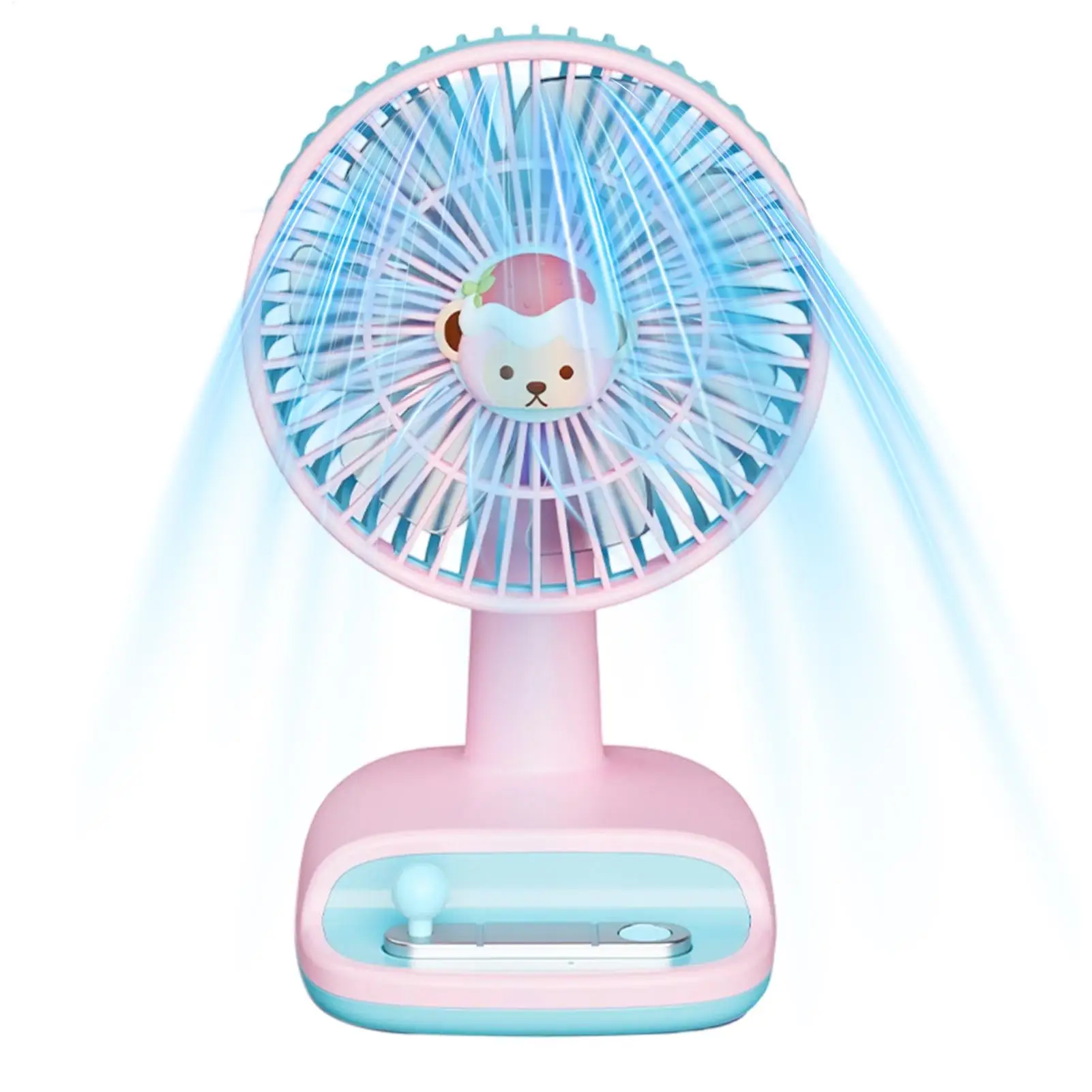 Table Fan Adjustable Angle 3 Speeds USB Rechargeable Dorm Fan For Home Apartment Living Room Study Office Dorm Travel Camping