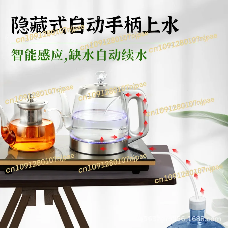 완전 자동 바닥 장착형 물, 전기, 온수 주전자, 차 테이블 단열 통합형 정수기, 유리 차