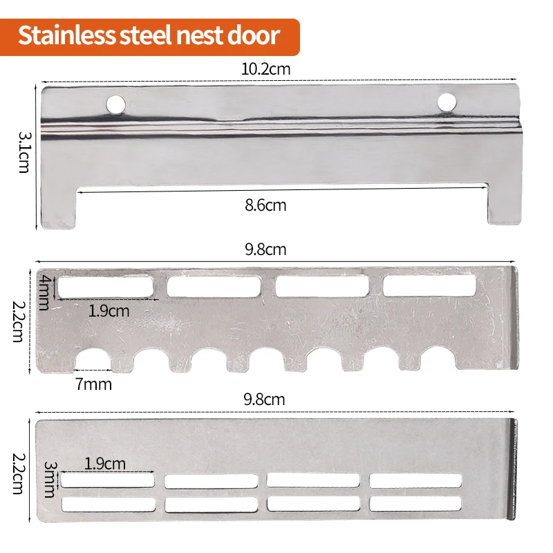 2 مجموعات عش النحل مكافحة الهروب الفولاذ المقاوم للصدأ مدخل عش الباب تربية النحل لوازم العسل باب تربية النحل خلية النحل المعدات #5