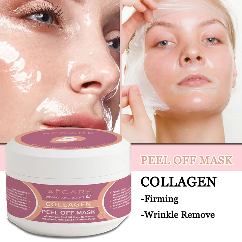 Collagen Peel Off Mask Wrapping Mask Moisturizing Frim Brightening Korean Make Glowy Skin Elasticity Anti Wrinkle Facial Mask