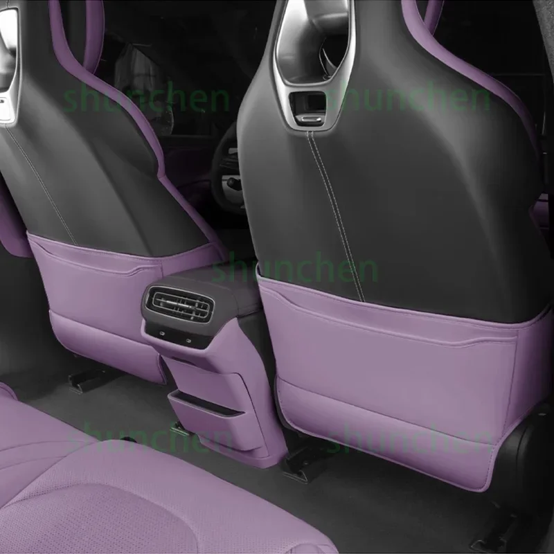 Car Rear Row Seat Anti-kick Covers for Xiaomi SU7 2024 Leather Seat Back Kick Dirt-proof Covers Interior Accessories