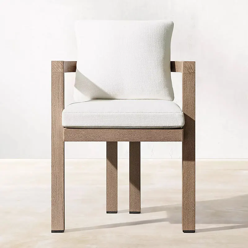 أريكة خارجية إسكندنافية مزيج فيلا فناء مضاد للتآكل من خشب الساج مقاوم للماء للحماية من الشمس والترفيه في الهواء الطلق من الخشب الصلب