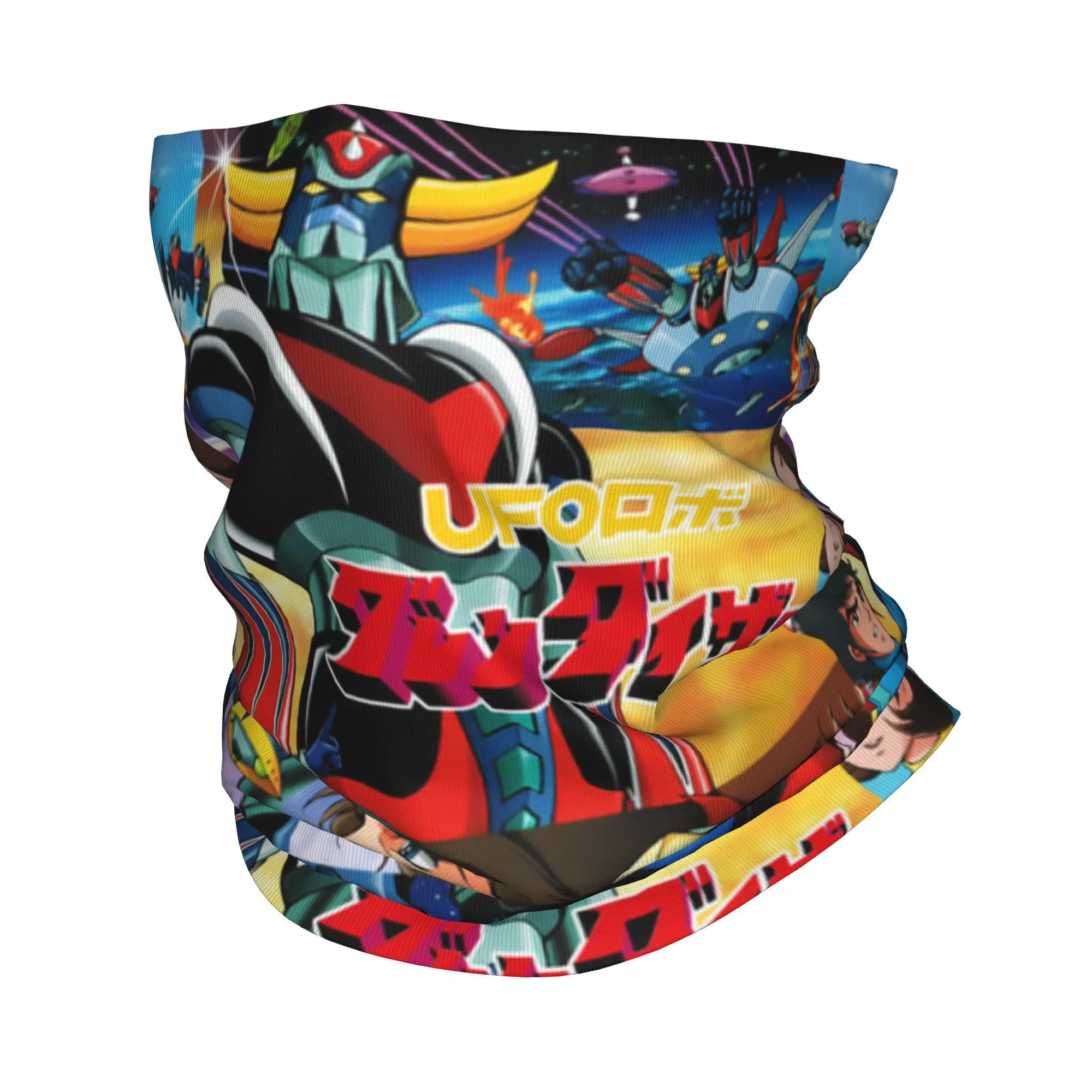 Custom Mazinger Z Anime Grendizer Bandana Neck Gaiter Windproof Face Scarf Cover Women Men  Headband Tube Balaclava