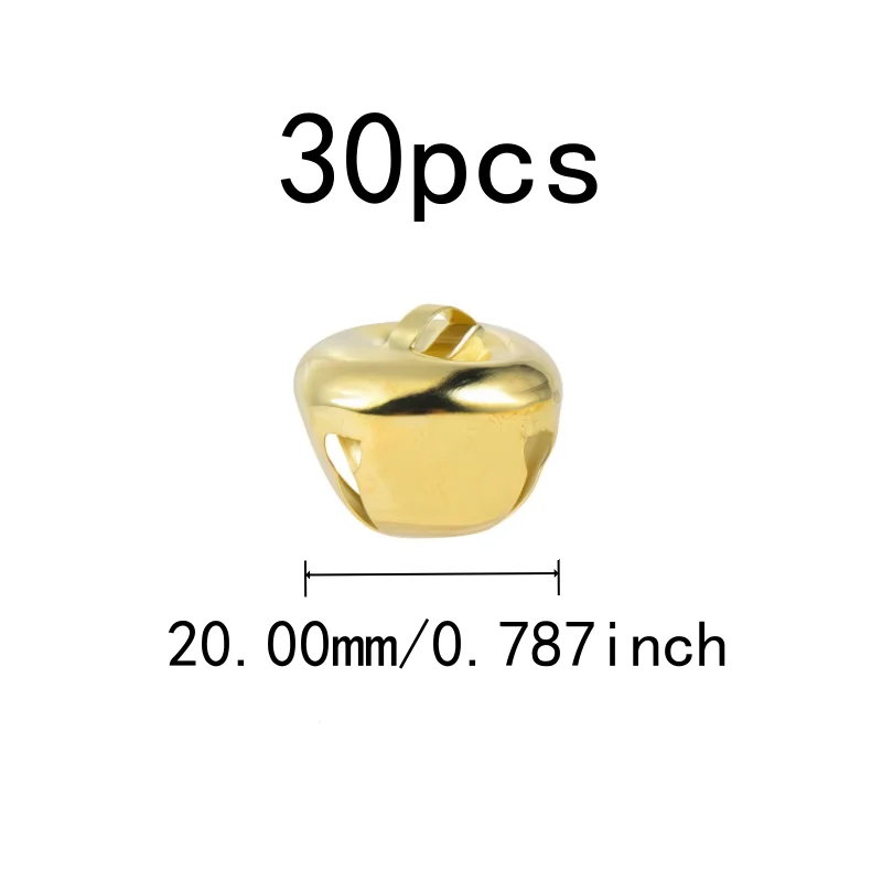 30 pcs 20mm Jingle Bell Charms, Cross Shape Design and Clear Crisp Sound, ideal for Home Hanging Ornament, Gold