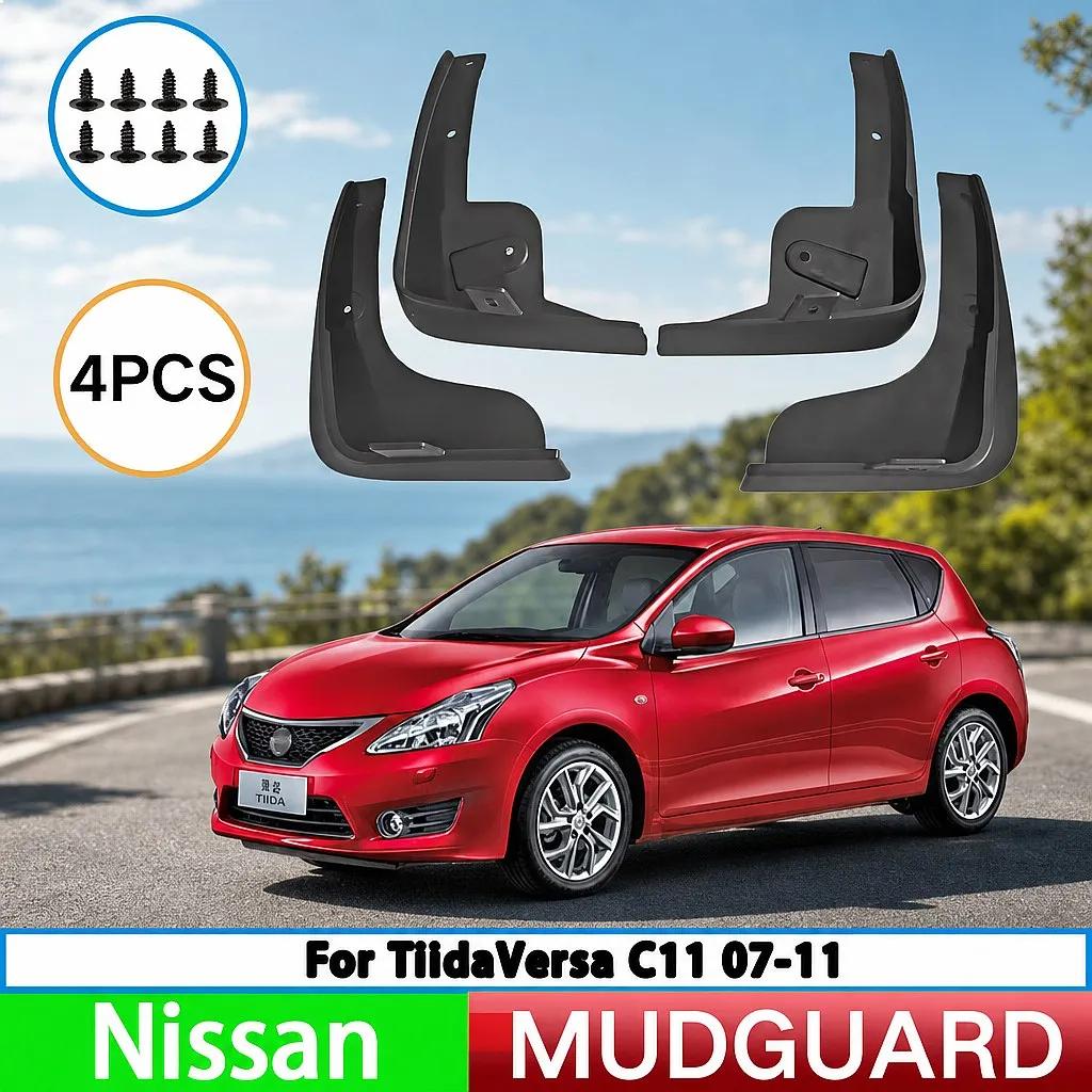 

For Nissan Tiida Versa C11 07-11 Mud Flaps Splash Guards Front Rear Wheel Fenders 4pcs