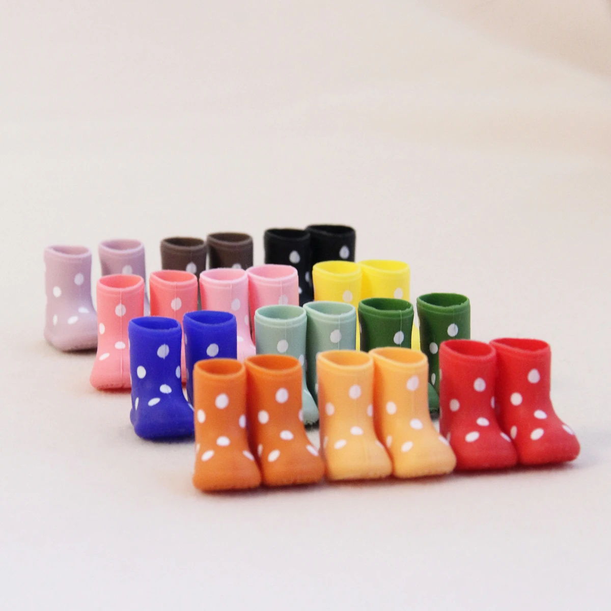 Miniature Home Decor Items: Polka Dot Silicone Rain Boots (2 Pairs) Mini House Decoration Items