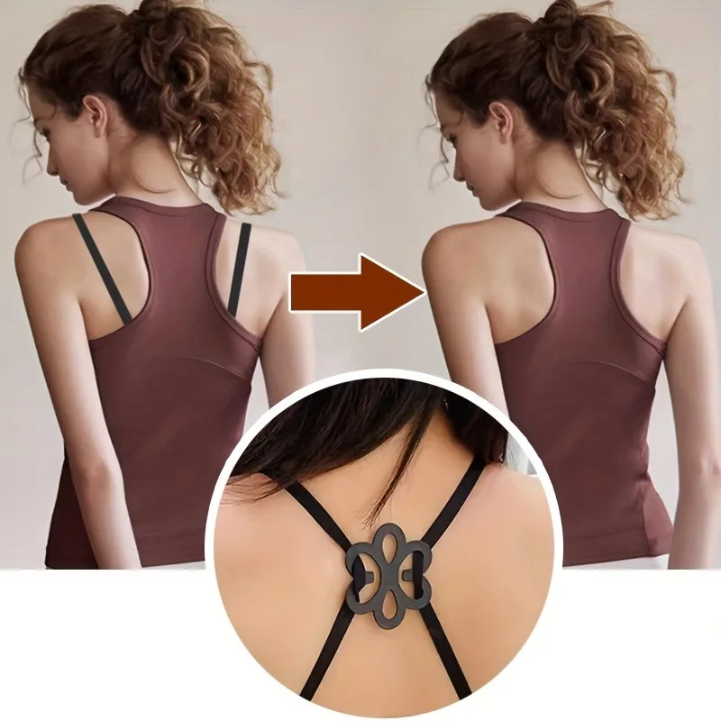 10pcs Women Lingerie Buckles Invisible Non-slip Bra Shoulder Strap Holders Connector Cross-slip Adjustable