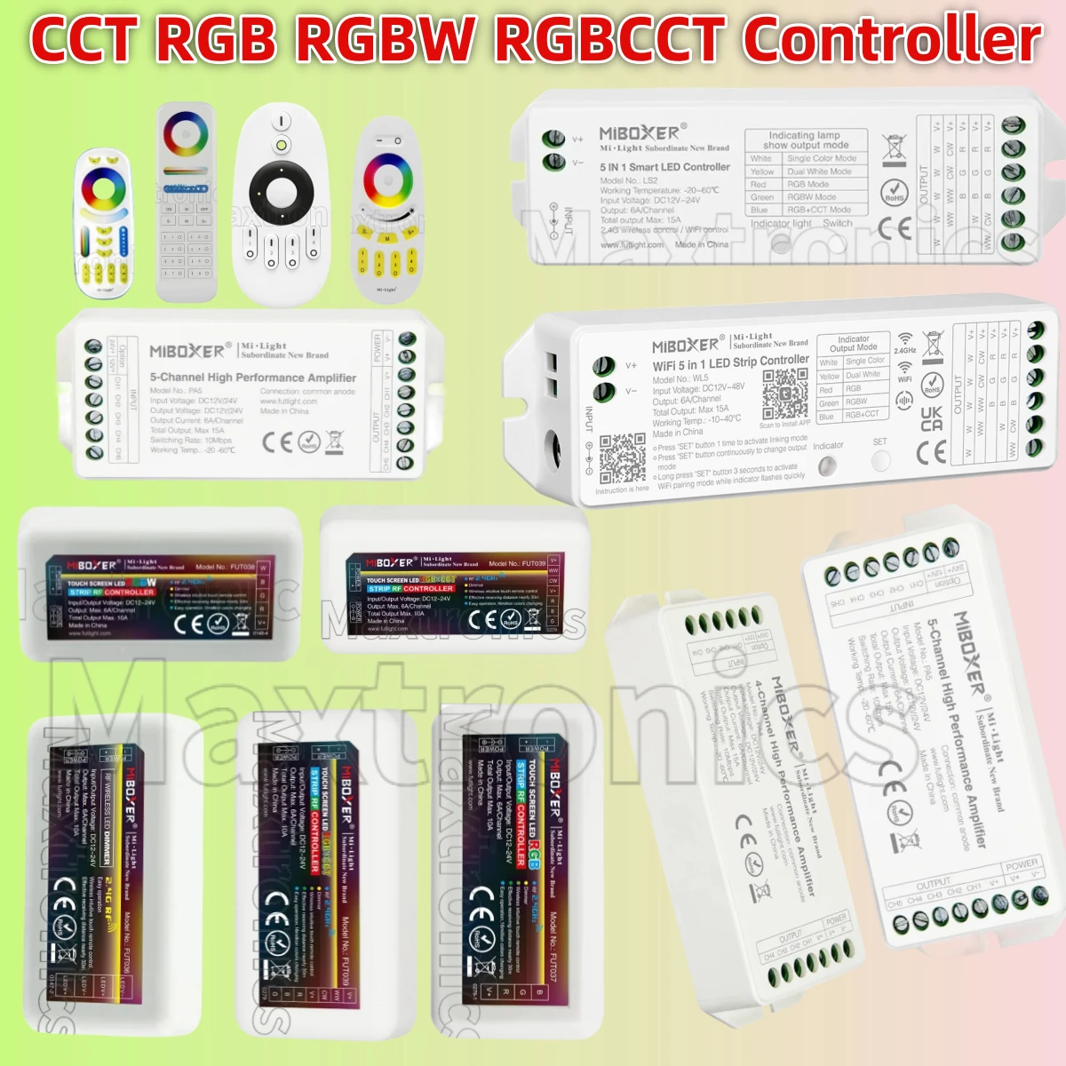 

Диммер дистанционного управления MiLight RF 2,4G CCT RGB RGBW RGBCCT для светодиодных лент Miboxer FUT036 FUT038 FUT039 FUT096 WL5 WL-Box2