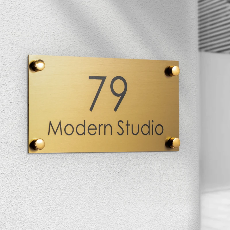 MD-Customized House Number Door Plate, Street Address, Letter Family Name, Apartamento, Hotel, Loja, Villa, Empresa, Café, Bar, Inoxidável