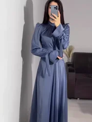 Party Women Eid Muslim Dress Abaya Musulman Fahsion Silky Dress Dubai Ramadan Abayas Moroccan Caftan Kaftan Vestidos Largo 2024