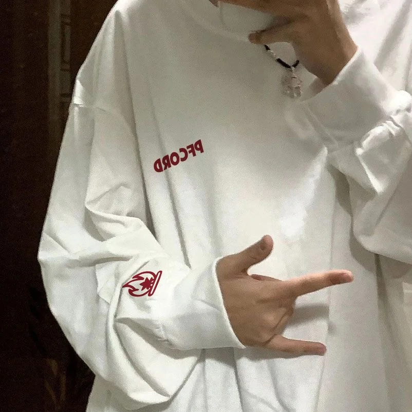 

Heavyweight Premium round Ne Long Sve Men's T-irt Loose Fit Inner Wear Bla Color Base Layer irt Cotton Crew ...