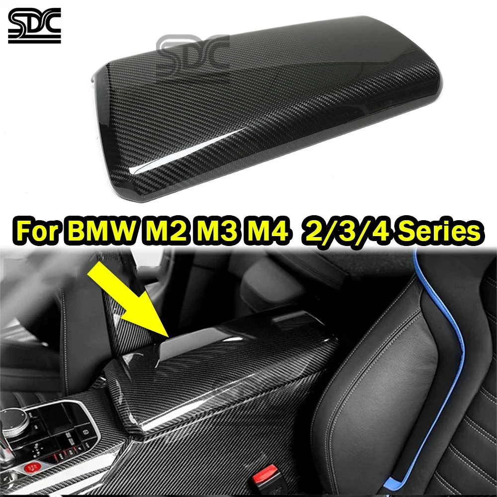 Für BMW M2 G87 M3 G80 G81 M4 G82 G20 3 4 Serie G22 Dry Carbon Fiber Innen Armlehne Box Panel Abdeckung Innen Panel Trim Stück