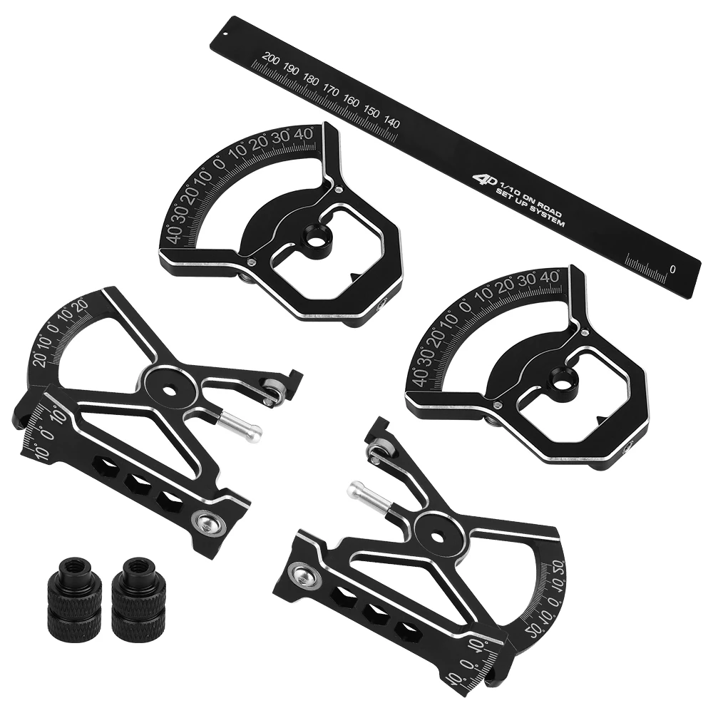4D Aluminum Alloy Chassis Four Dimensional Setup System Set With Ruler  For 1/10 RC On-Road Remote Control Racing Car