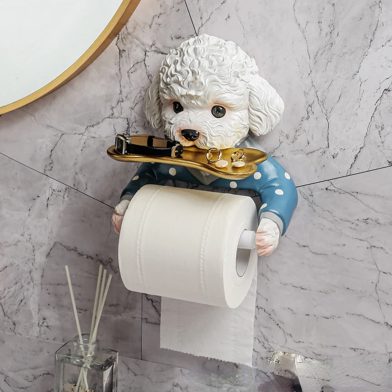 Creative Cartoon Toilet Tissue Box Roll Paper Holder Paper Storage Rack Drawer Paper Box with No Punching Required