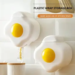 Plastic Wrap Storage Box Food Cover Plastic Wrap Rack Home Kitchen StorageCling Film Organization Wall-mounted Dustproof Box