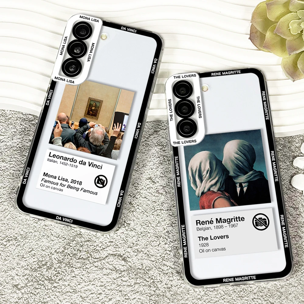 Чехол для Samsung Galaxy S20, S21, S22, S23, A13, A24, A33, A53, A73, A54, A14, художественная выставка да Винчи, Рене, магритте