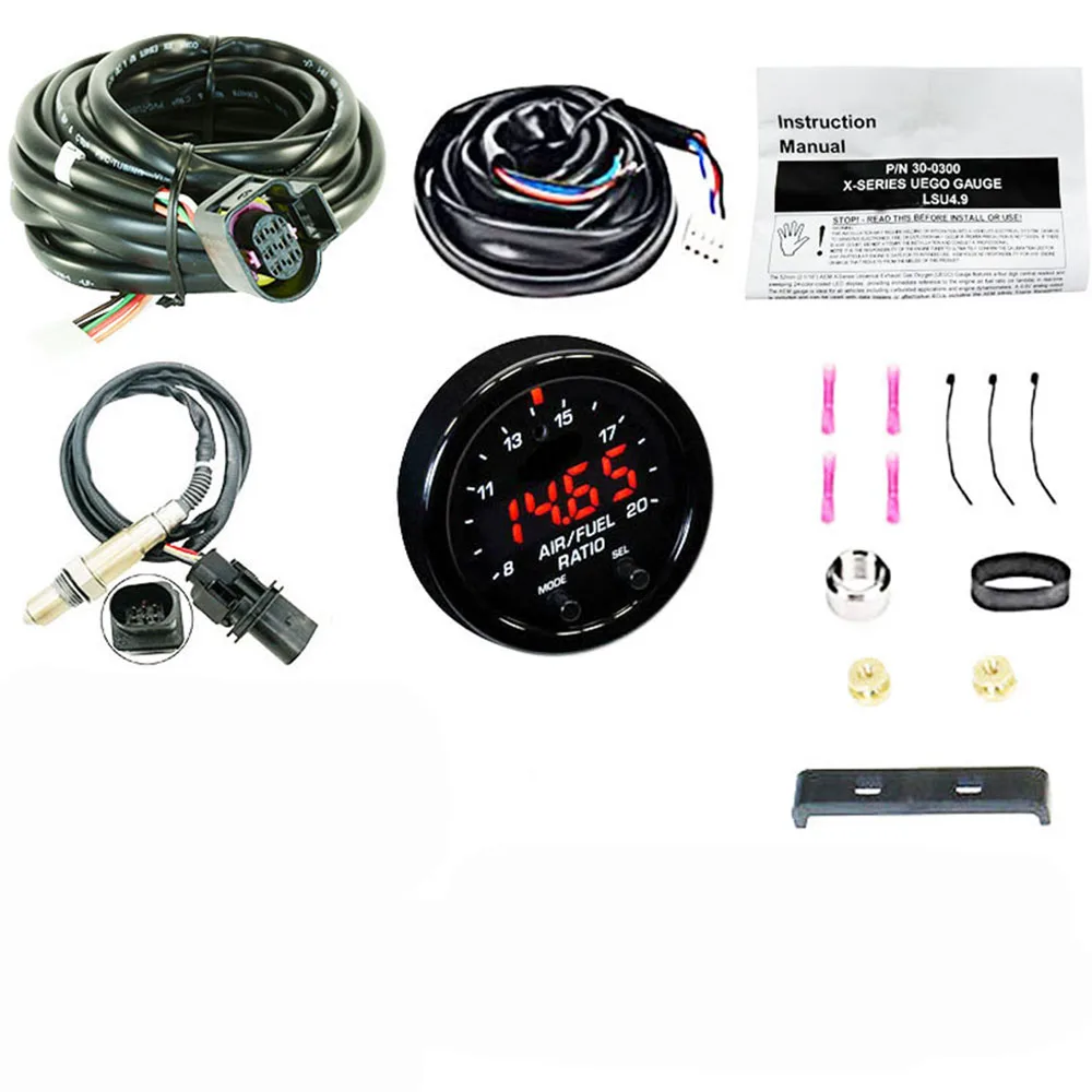 

For 30-0300 X-Series Wideband Gauge AFR O2 Air Fuel Ratio 2 1/16" 52MM with LSU 4.9 0258017025 17025 Oxygen Sensor & Sticker
