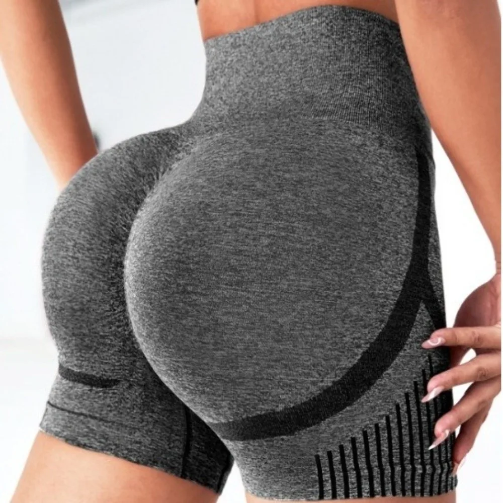 

Creative High Waist Yoga Shorts Tummy Control Butt Lifting Workout Shorts Breathable Seamless Gym Shorts Fitness Sportswear