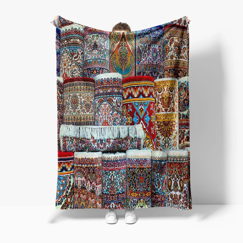 

Paisley Blanket Vintage Turkish Kilim Bedding Throw Soft Warm Decorative Rug Boho Home Decor Gift