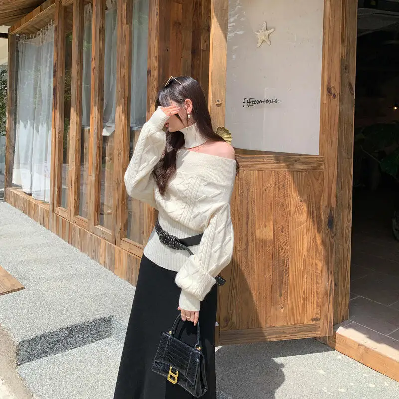 เสื้อสเวตเตอร์ไหมพรมคอวีทรงหลวมสไตล์เกาหลี รุ่นใหม่ ฤดูใบไม้ร่วง-ฤดูหนาว ปี 2025 แฟชั่นอเนกประสงค์