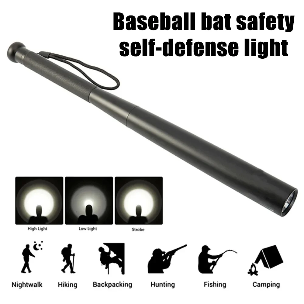 Baseball Bat LED Flashlight Multi-function Waterproof Super Bright Baton Aluminium Alloy Torch Outdoor Emergency Self Protection