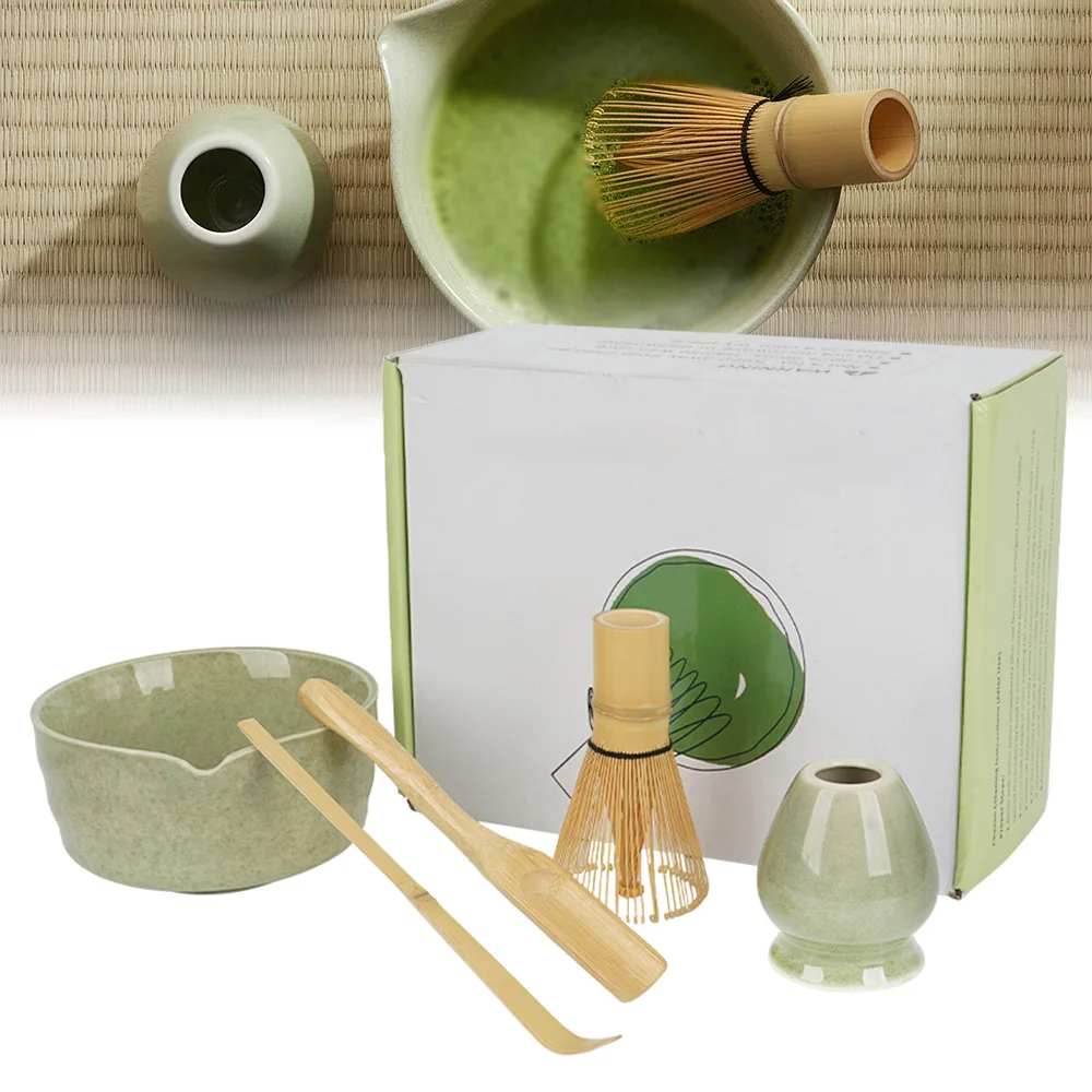 Ensemble Matcha : Fouet et Bol, Kit Matcha de Qualité Cérémoniale 5 Pièces avec Fouet en Bambou, Support, Cuillère, Design Artisanal Magnifique